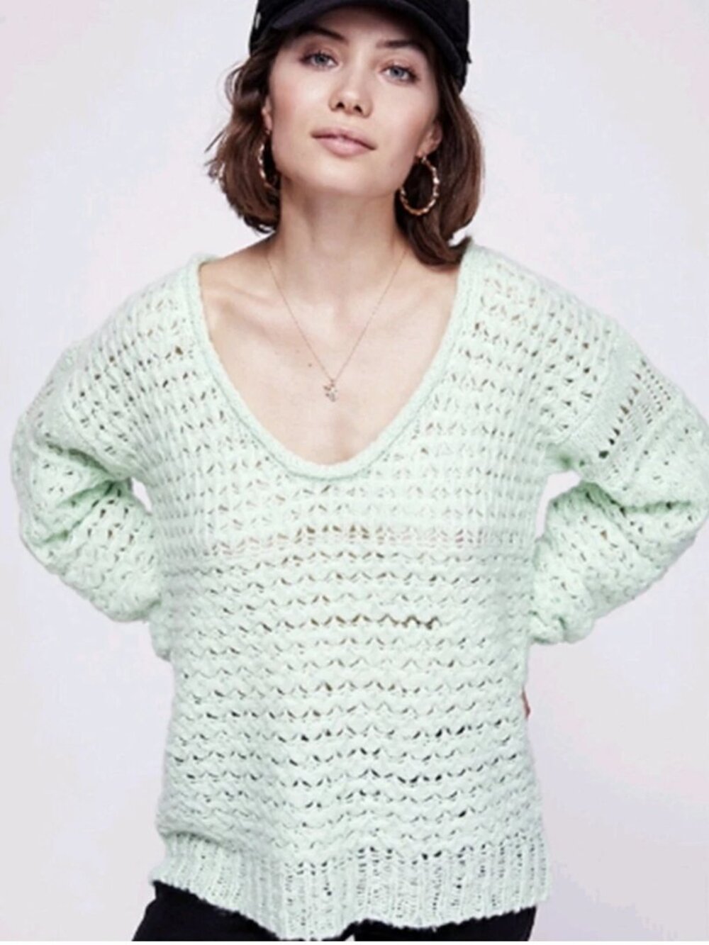 Free People Crashing Waves Sweater Size Large NWT